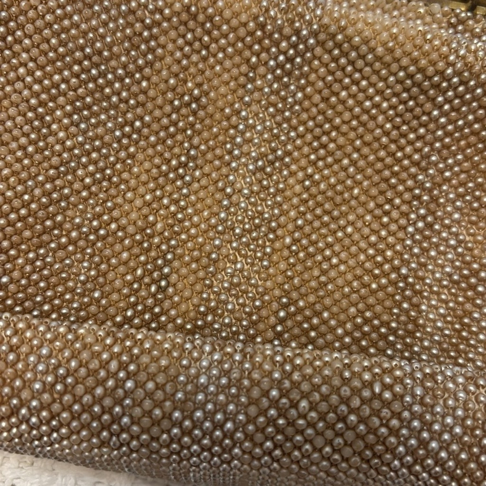 Vintage Hand Beaded Clutch by Josef satin interior lucite & metal opening - Picture 4 of 15